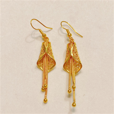 Star Inspiration/Xlg Foreign Trade European and American Gold Accessories Horn Jewelry Goddess Tassel Earrings Order Please Inquire