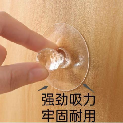 round Punch-Free Suction Cup Wardrobe Adhesive Handle Self-Adhesive Sliding Door Cabinet Seamless Drawer Handle Stickers Glass