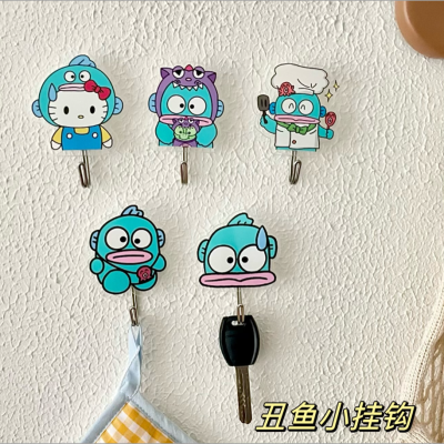 Sanrio Ugly Fish Door Rear Bathroom Hook Creative Cartoon Hook Wall-Mounted Punch-Free Key Hook Hook