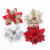 Glitter Flower Shape Christmas Hanging Ornaments Party Decorating Supplies poinsettia flower christmas artificial