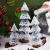 Tower Shaped Flocked Christmas Tree Mini Cedar Tree Desktop Ornament Home Christmas Decoration New Year Gift (Without Li