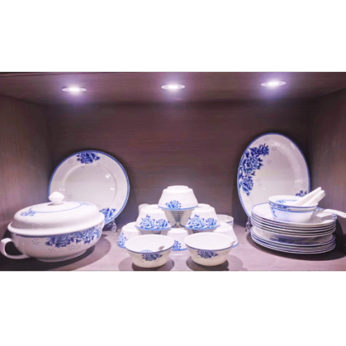 jingdezhen linglong peony tableware suit chinese gift creative household combination 56 pieces