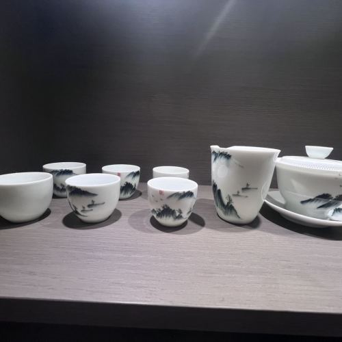 jingdezhen tureen ceramic three pieces gaiwan tea brewing bowl kung fu tea set suit