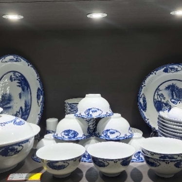 jingdezhen ceramics stew tureen chinese household bone china tableware high grade and white porcelain wholesale 56 pieces