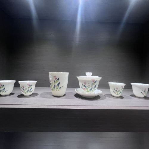 all-ceramic filter cover teacup ceramic high-end large size tea brewing kung fu gaiwan white porcelain tea bowl tea set
