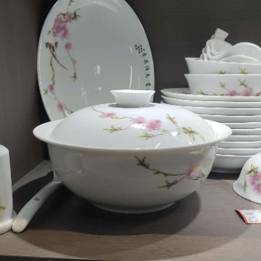 jingdezhen bone china eating bowl ceramic bowl household rice soup bowl high leg anti-scald bowl microwaveable wholesale