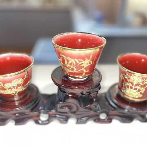 Gold Inlaid with Jade Porcelain Kung Fu Tea Set Single Cup Master Cup Tea Drinking Cup