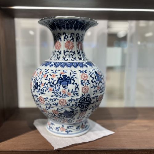 Jingdezhen Ceramics Antique Hand Painted Blue and White Porcelain Vase Flower Container Home Living Room Decoration Crafts Ornaments