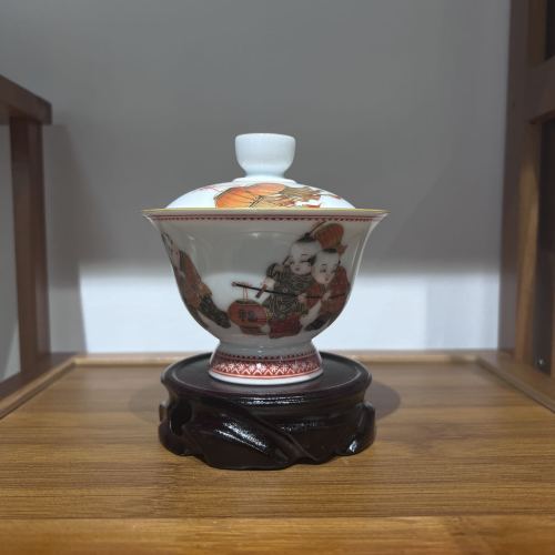 jingdezhen ceramic master handmade and hand-painted tea cup lidded bowl tea set
