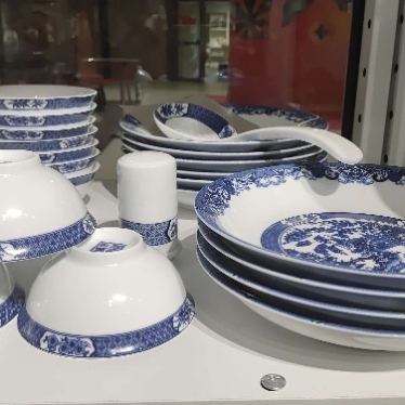 jingdezhen bone porcelain in-glaze decoration tableware suit chinese garden simple bowl dish & plate combination gift suit