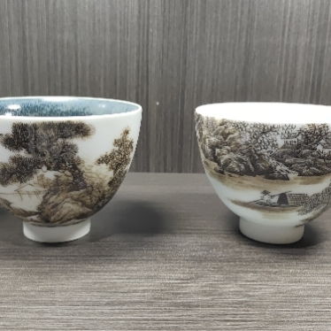 Jingdezhen Antique Porcelain Ink Color Single Cup Master Cup Guest Cup Bell Cup Kung Fu Tea Cup