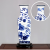 Jingdezhen Ceramic Chinese Style Hand Painted Blue and White Ming and Qing Lion Pattern Double-Ear Square Flower Porcelain Bottle Living Room Hallway Decoration Ornaments