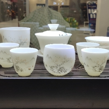 White Jade Porcelain Kung Fu Tea Set Gift Set Chinese High-End Gift Box Light Luxury Gift Box