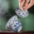 Zhongjia Kiln Porcelain Gaiwan Jingdezhen Chai Kiln Blue and White Hand Drawn National Style Nuevedeer Kung Fu Tea Set Tea Making Gaiwan