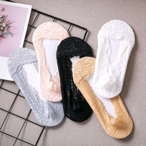women‘s ankle socks ice silk socks summer thin lace stockings cotton base silicone non-slip high heels no show socks shallow mouth invisible