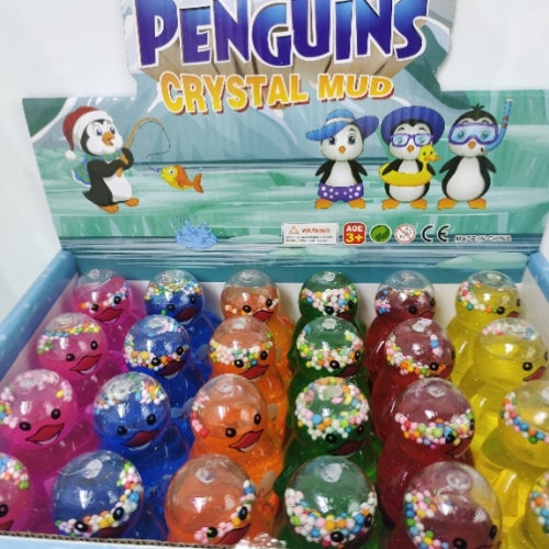 novelty children‘s toy penguin-type leisure toy colored clay crystal mud plasticene fake water foaming glue decompression mud
