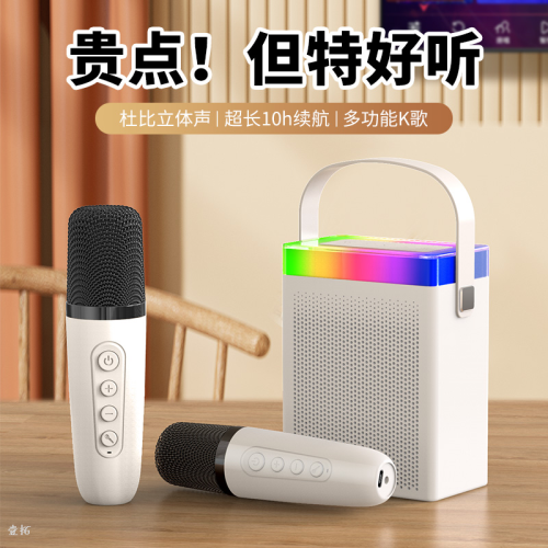 Bluetooth Speaker Gadget for Singing Songs Small Audio Family Singing KTV Super Large Volume Wireless Microphone Card Speaker