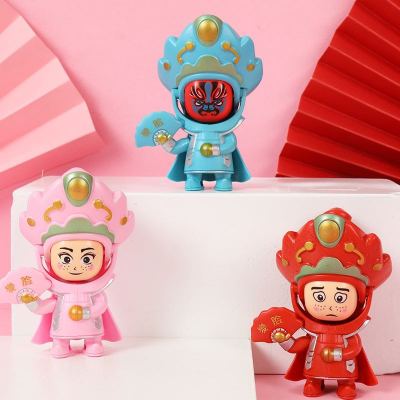 Tiktok Sichuan Opera Facial Makeup Changing Doll Chinese Style Special Craft Doll Doll Gift Pendant Small Toy Wholesale