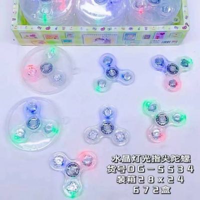 New Crystal Fingertip Gyro Office Decompression Artifact Luminous Transparent Gyro Toy Manufacturer Crystal Gyro Wholesale