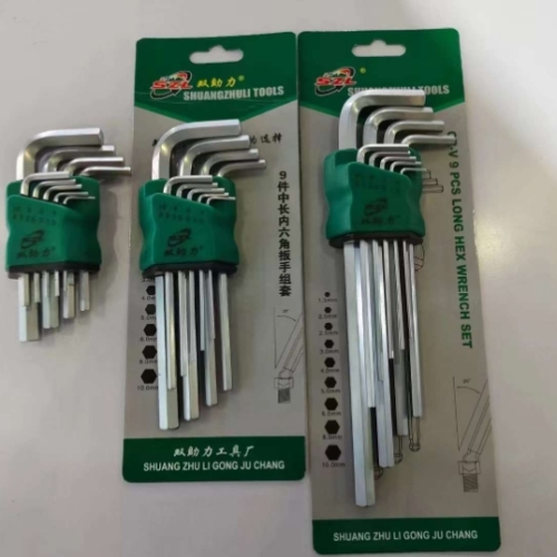 CR-V哑光内六角扳手套装方六棱六角螺丝刀工具加长六边形球头