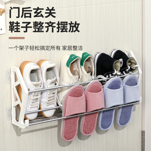 免打孔免钉门后简易鞋架组装鞋架浴室拖鞋架壁挂置物架