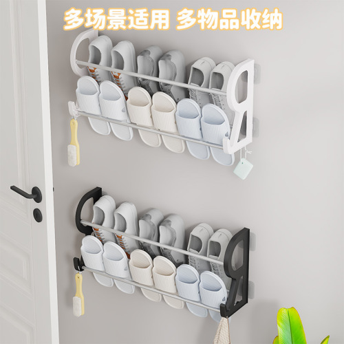 可粘 可免打孔 拖鞋架子浴室卫生间收纳壁挂简易沥水门后鞋架批发