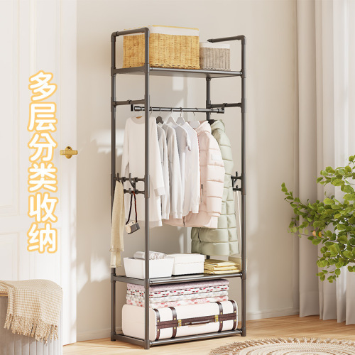 简易款多功能衣帽架鞋帽架收纳架卧室挂衣架落地式置物架跨境