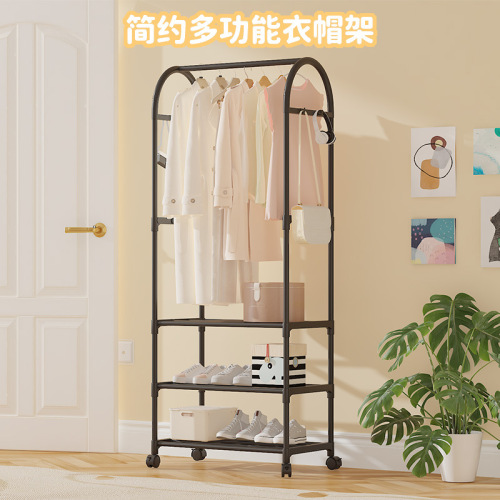 简约置物晾衣架衣帽一体架多场景可移动晾晒架多功能衣帽晾晒鞋架