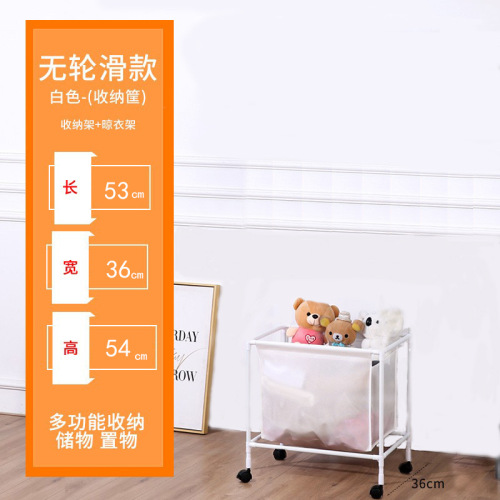 超大简约家用落地可移动收纳脏衣篮防尘多功能卧室浴室收纳筐