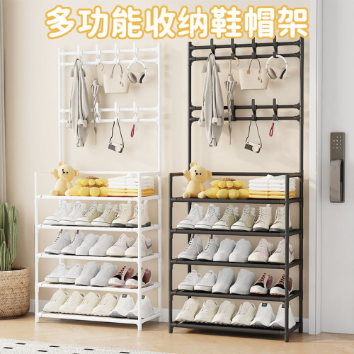 简易鞋架门口家用一体多功能收纳鞋柜鞋帽架占地小多层组装置物