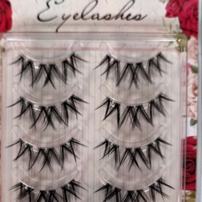 Foreign Trade Exclusive for Sheer Root Double-Line Lazy Split Small Twisted Rolls Thick 5 Double Pairs of False Eyelashes