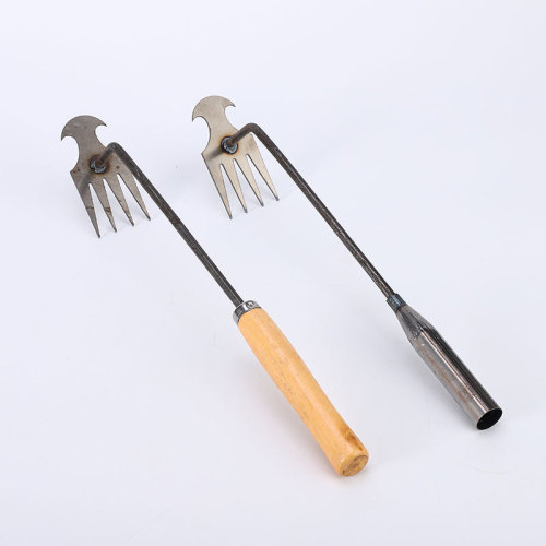 multi-functional new seedling starter pitchfork wooden handle four fork weeding tool plucking and loosening tools gardening tools wholesale