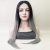 Factory Supply Wig Female High-Temperature Fiber Front Lace Wig Seamless Invisible Long Straight Hair Gradient Black Gray Head Cover