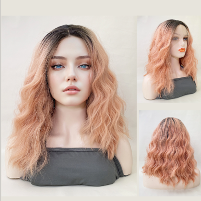 European and American Style Wig Women's Fashion Short Orange Gradient Curly Hair Wig Sheath Amazon Hot Sale Cos Wig Wholesale