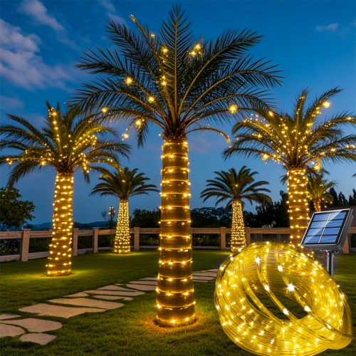 Solar tube lights, water pipe lights, outdoor garden decorative lights, rainbow tube LED light strings, Christmas decorative lights