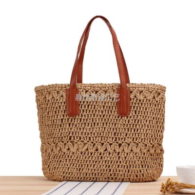 Summer Ins New Hollow Woven Bag Fashion Paper String Shoulder Straw Bag Casual Beach Women's Bag
