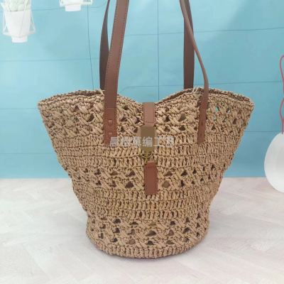 New One-Shoulder Hand-Held Straw Women's Bag Large Capacity Totes Beach Bag