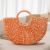 Bridesmaid Gift Box High-End Practical Solid Color Hand Carrying Vegetable Basket Woven Bag Vacation Beach Bag Versatile Women's Bag