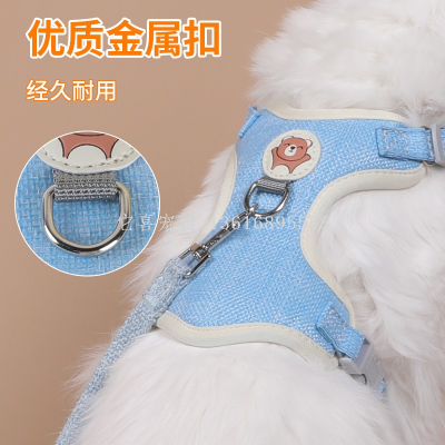 Cross-Border New Arrival Pet Harness Vest Cat Hand Holding Rope Small and Medium-Sized Dogs Anti Breaking Loose Dog Leash Wholesale