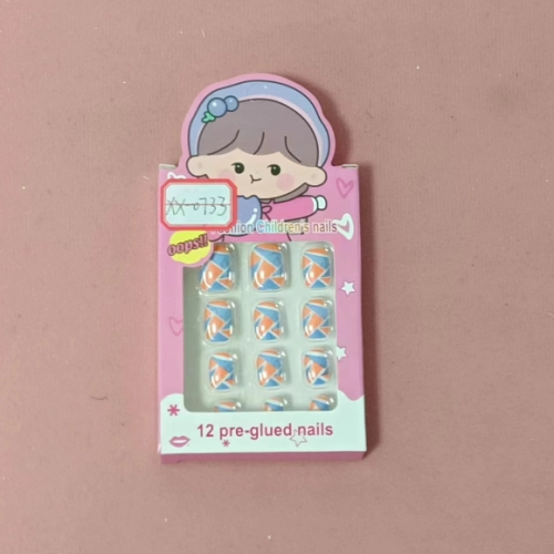 xuanxiu wear nail xx-0733 children‘s cute cartoon cute baby removable wear nail factory direct sales manicure