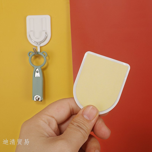 kitchen bathroom nail free hook behind the door， on the wall plastic transparent clothes hook punch-free metal hook hook