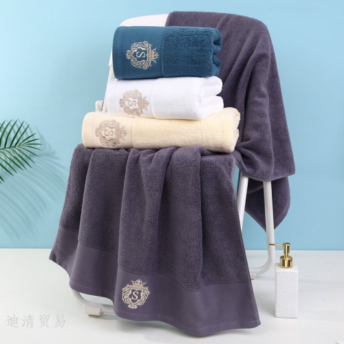 shower bath towel large bath towel wholesale cotton thickened foreign trade adult bath towel household lint-free embroidery