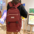 Solid Color Schoolbag Boys and Girls Ins Trendy Cool Casual Simple Backpack Junior High School Student Travel Backpack