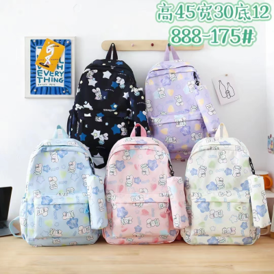 Factory Direct Sales New Multi-Pattern Large Capacity Backpack Simple Ins Schoolbag Multi-Functional Student Backpack