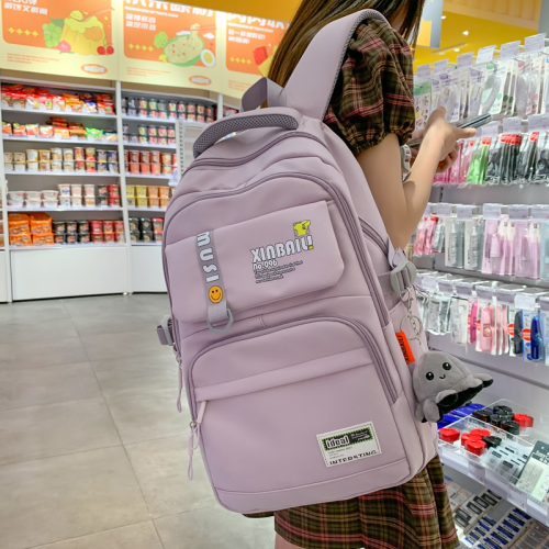 schoolbag junior high school girl middle school student male large capacity 2023 new high school student trendy male and female lightweight good-looking