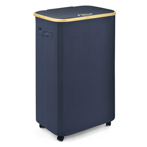 Dirty clothes basket with wheels