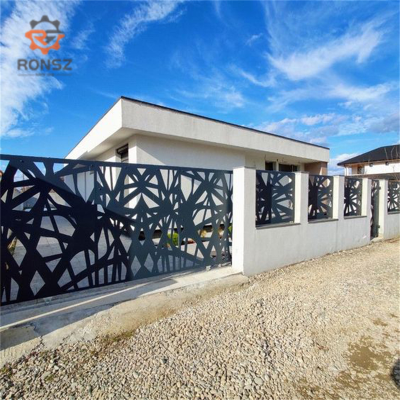 Iron Barrier Villa Cutting Door Panel Courtyard Decoration Privacy Railing CNC See-through Wall