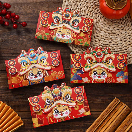 2024 dragon year new red envelope new year lucky money red pocket for lucky money creative cartoon national fashion lucky packet