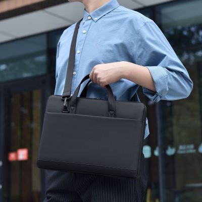 Laptop Bag Handbag Messenger Bag Waterproof Derm Fabric 15.6-Inch 14.1-Inch Trendy Men Briefcase