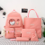 Korean Style Backpack Female Cute Bear Doll Middle School Student Schoolbag Campus Five-Piece Set Junior Backpack